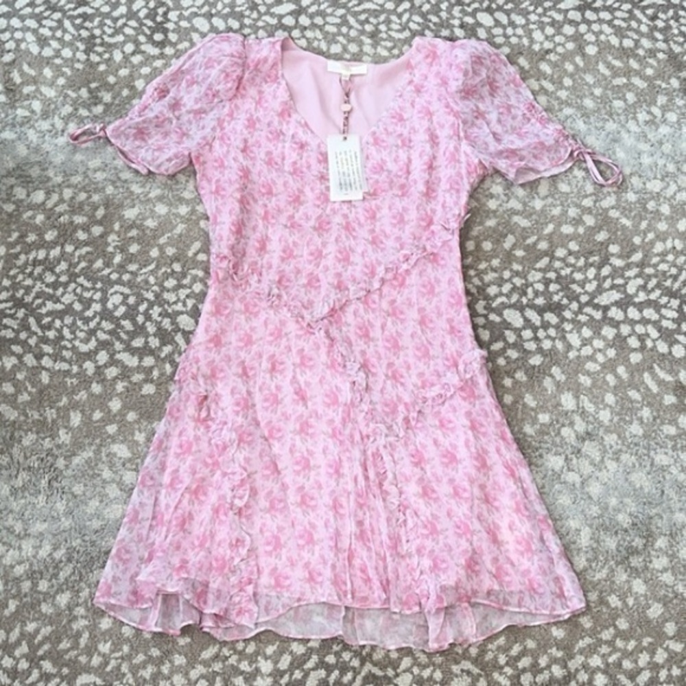 LoveShackFancy Posh‎ Pink “Rose Patch” Mini Dress… - image 3